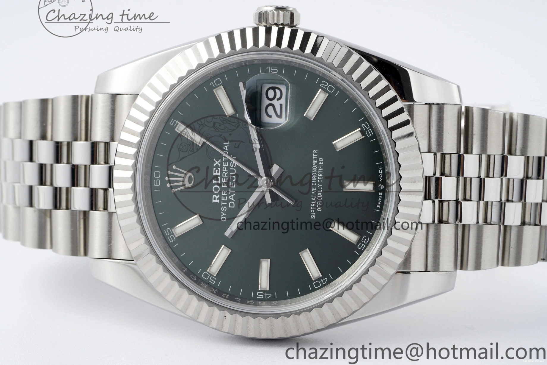0408 Tailored DateJust 41 126334 NTF 1:1 Best Edition 904L Steel Green Stick Dial on Jubilee Bracelet VR 2155